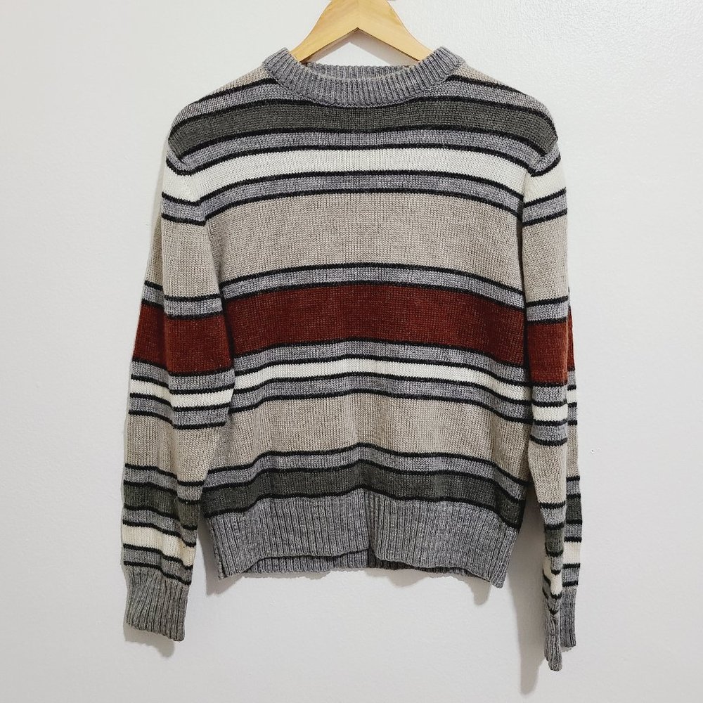 Vintage Ferranti Stripe Crewneck Ribbed Sweater